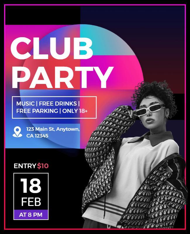 Nightclub Dance Party Event Flyer Template