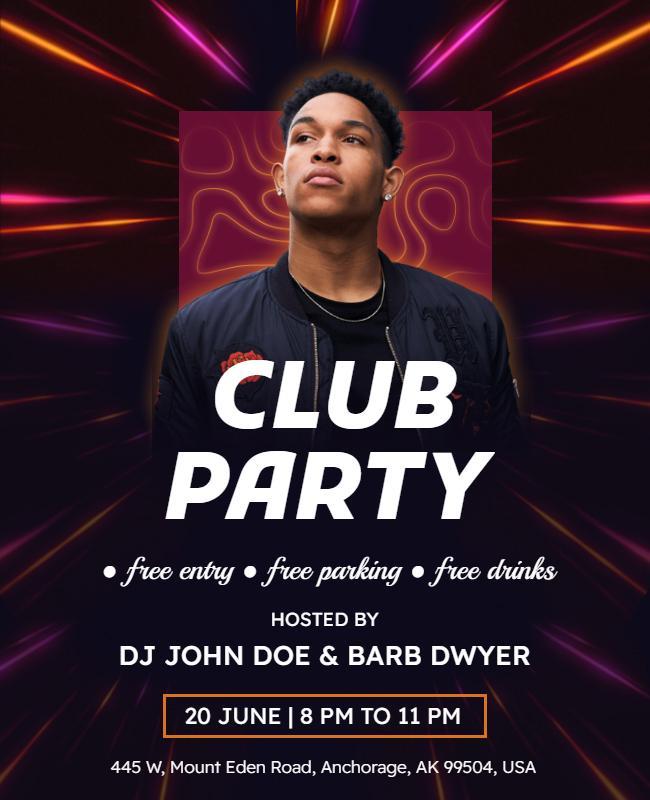 Nightclub Dj Event Invitation Flyer Template