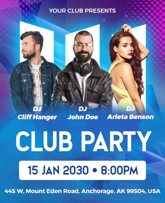 Nightclub Dj Performance Event Flyer Template