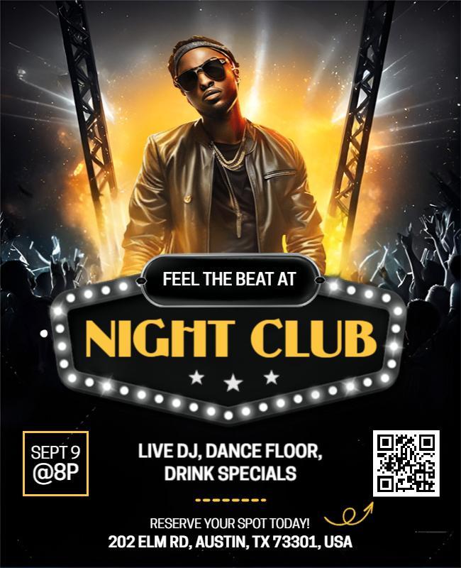 Nightclub Event with DJ and Dance Floor Flyer Template