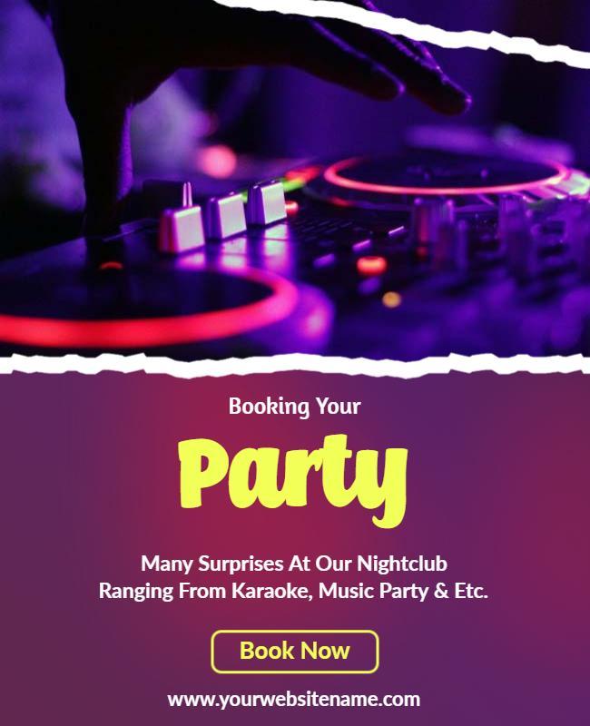 Nightclub Karaoke and Music Party Flyer Template