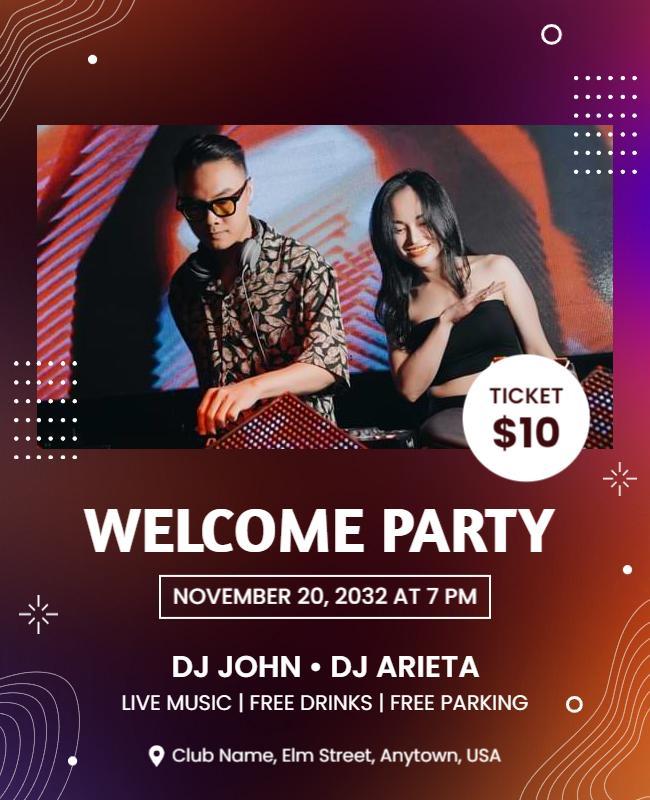 Nightclub Welcome Party Event Flyer Template