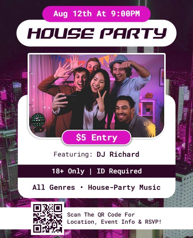 Nightlife House Party Event Flyer Template