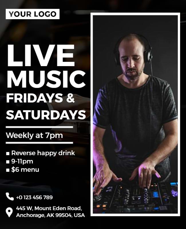 Nightly Live Music Entertainment Flyer Template