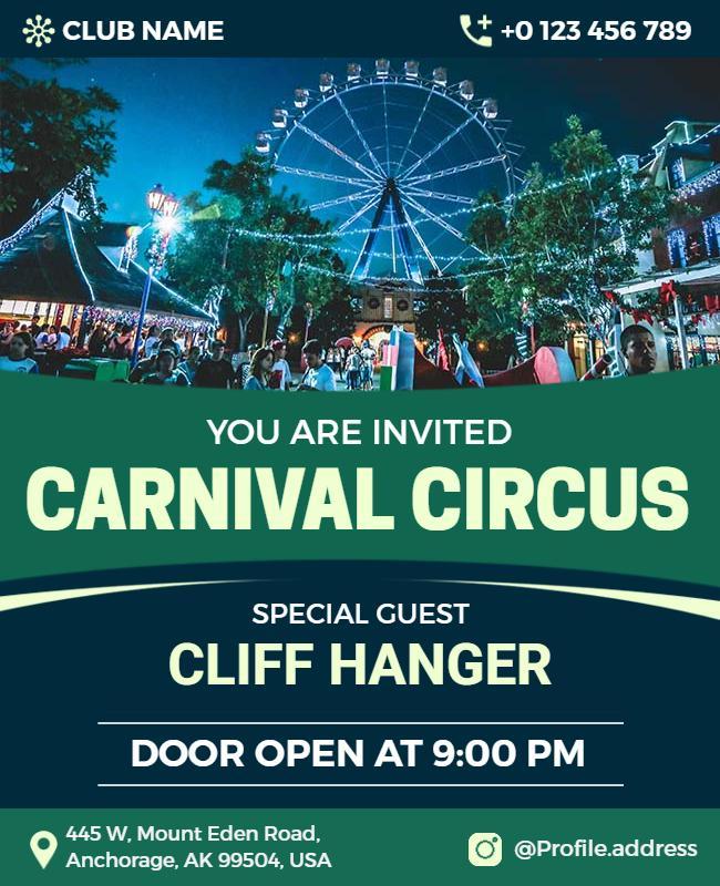 Nighttime Carnival Circus Event Flyer Template