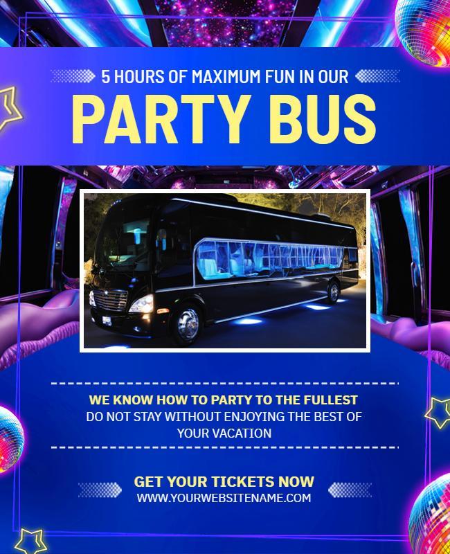 Nighttime Luxury Party Bus Experience Flyer Template