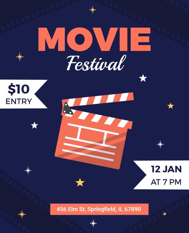 Nighttime Movie Festival Event Flyer Template