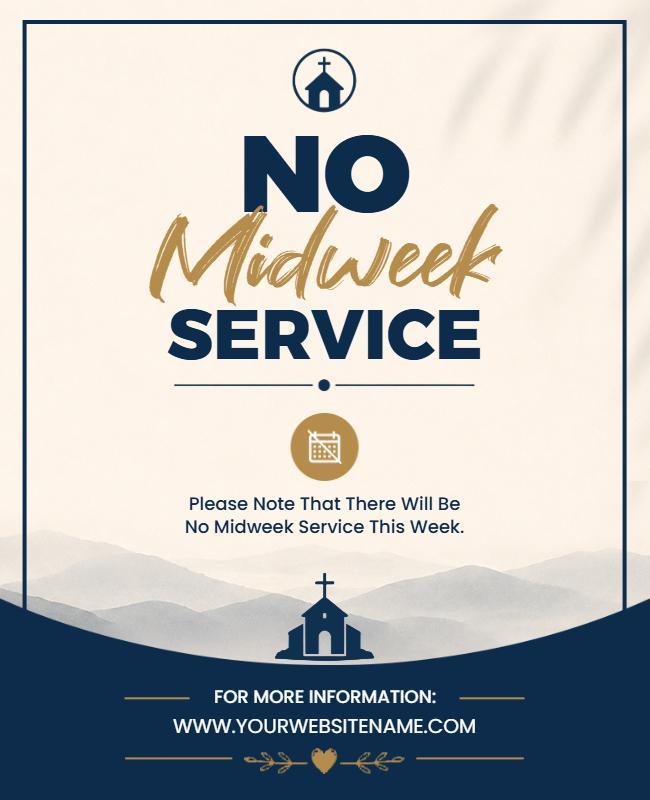 No Midweek Church Service Poster Template