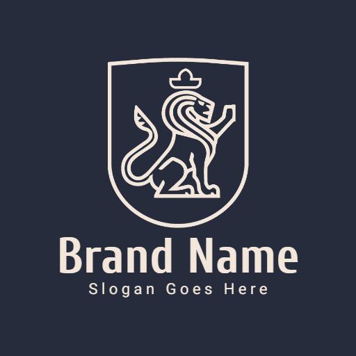 Noble White Lion in Crest Design for Luxury Branding Logo Template