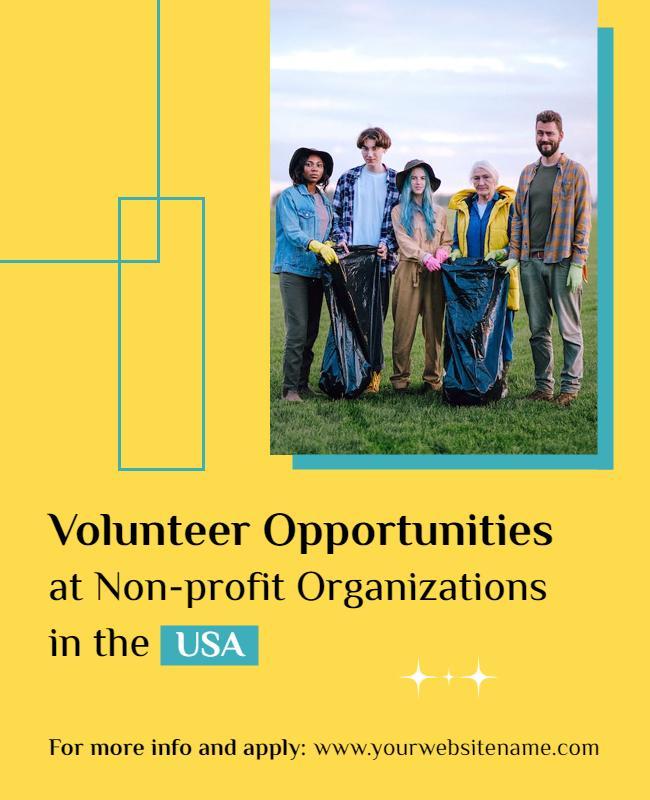 Non Profit Usa Volunteer Opportunities Flyer Template