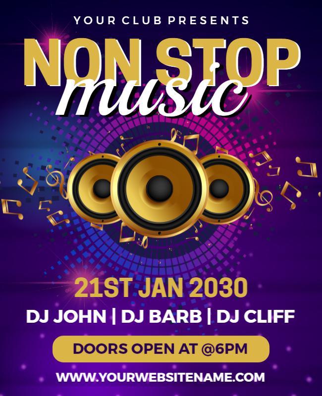 Non Stop Music Flyer Template