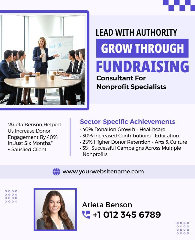 Nonprofit Fundraising Consultant Services Flyer Template