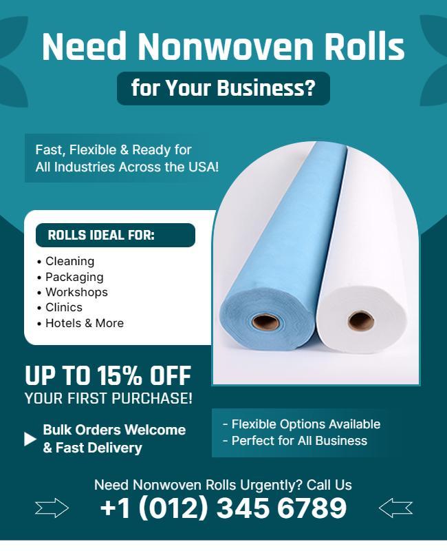 Nonwoven Rolls Business Promotion Flyer Template