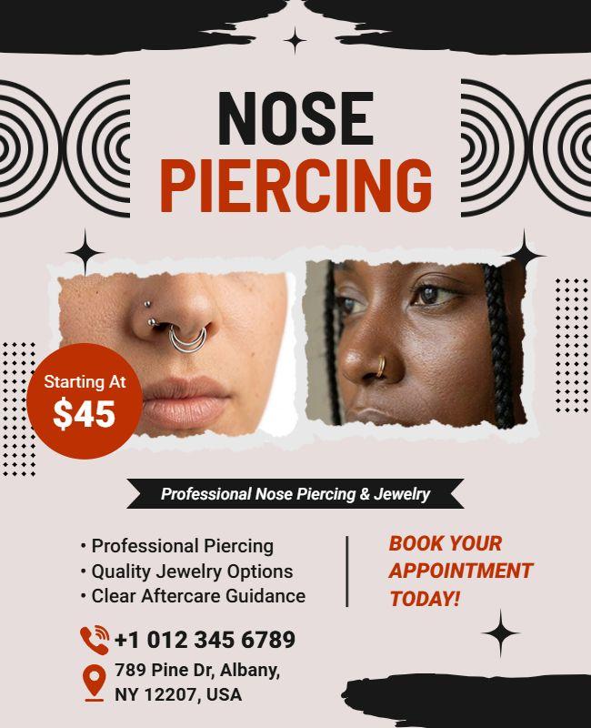 Nose Piercing Services Promotional Flyer Template