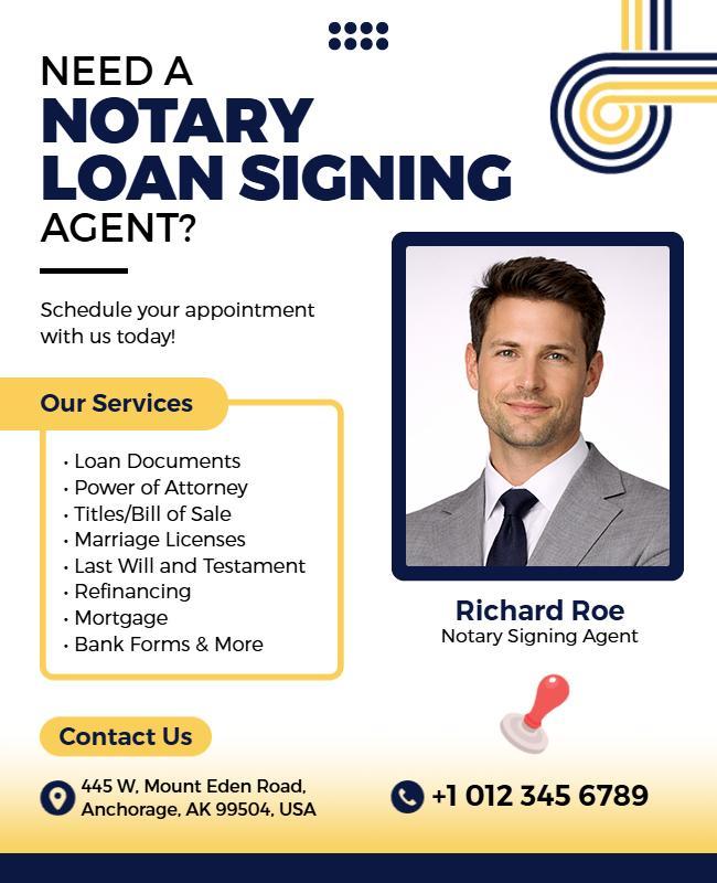 Notary Loan Signing Agent Services Flyer Template