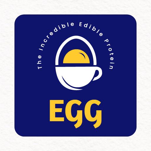 Nourishing Yellow Egg with Blue Background Logo Template