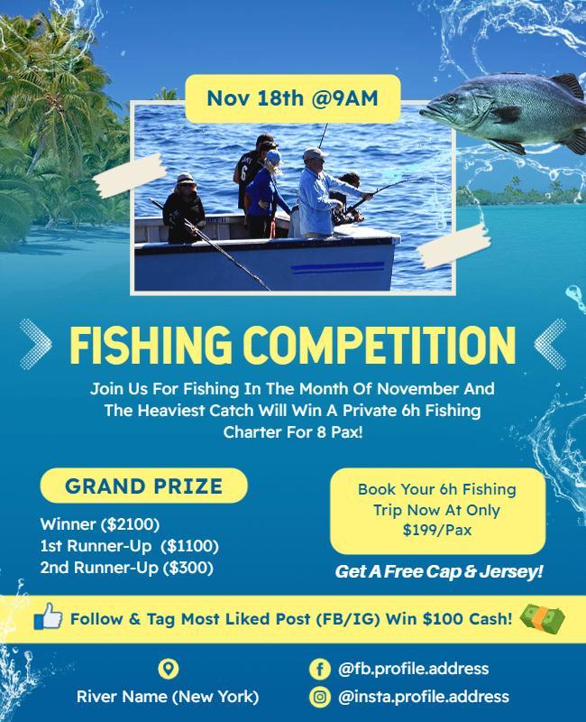 November Fishing Competition Event Flyer Template