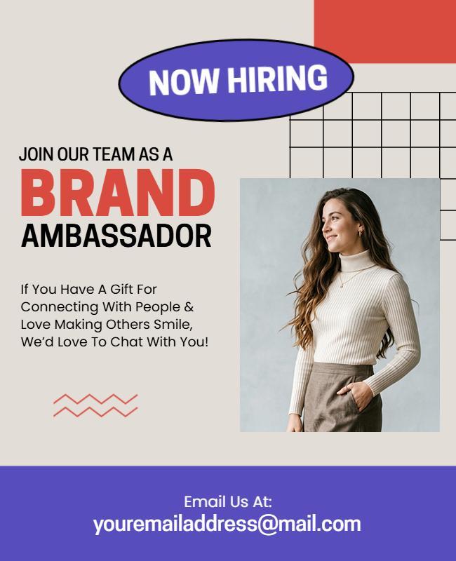 Now Hiring Brand Ambassador Flyer Template