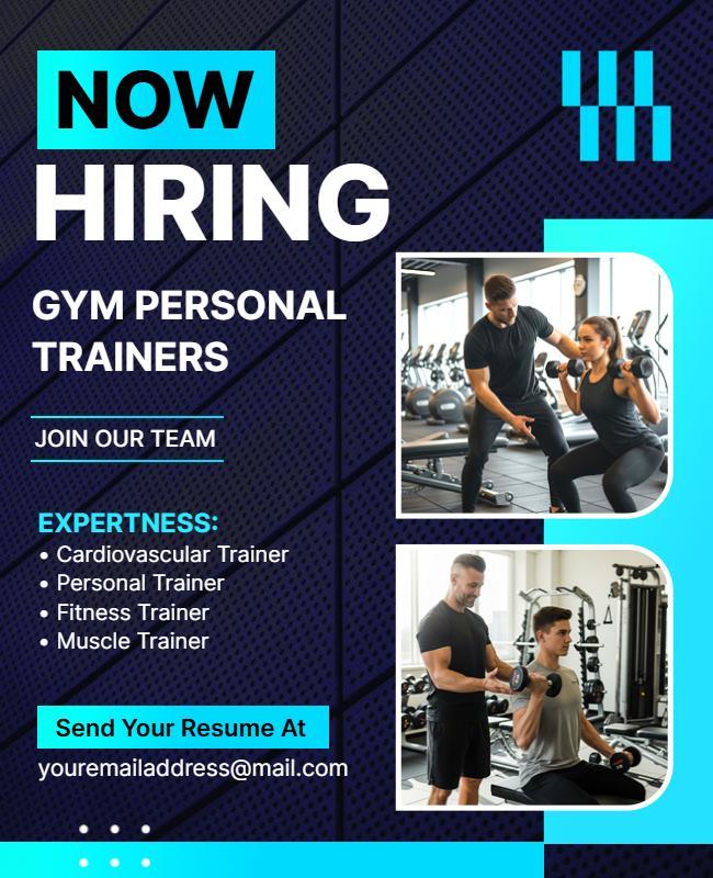 Now Hiring Gym Personal Trainers Flyer Template