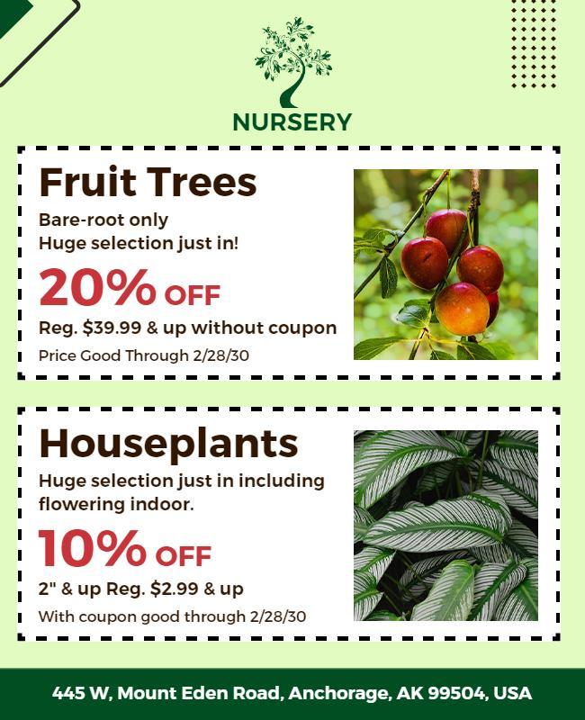 Nursery Fruit Trees and Houseplants Sale Flyer Template