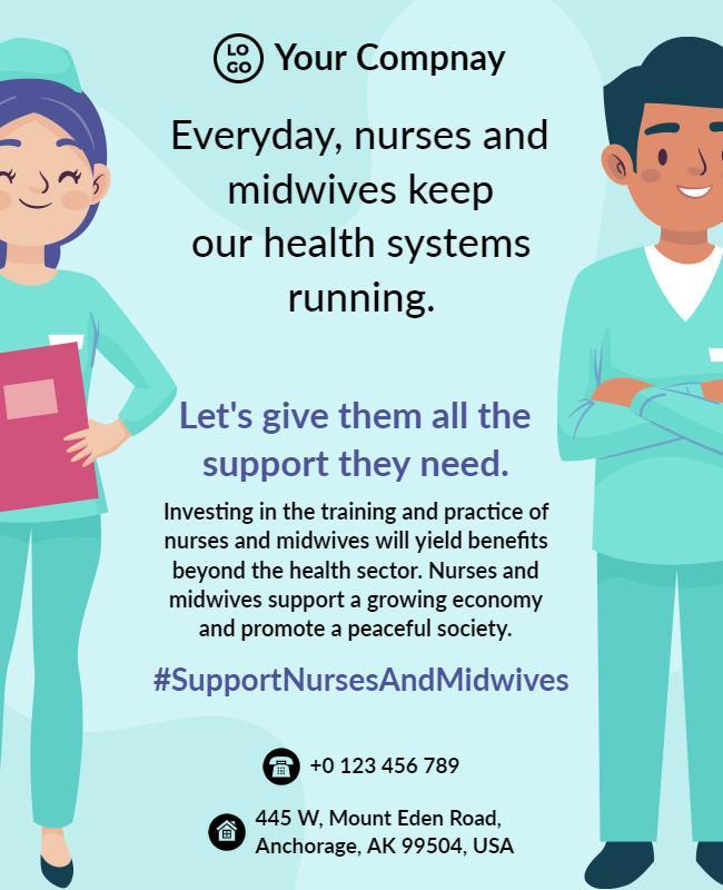 Nurses and Midwives Support Campaign Flyer Template