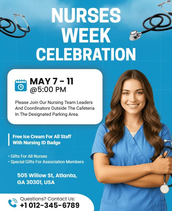 Nurses Week Celebration Event Flyer Template