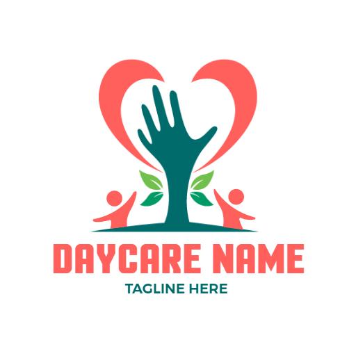 Nurturing Environment with Colorful Heart and Hand Logo Template