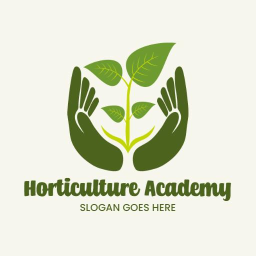 Nurturing Green Plants in Caring Hands Horticulture Logo Template