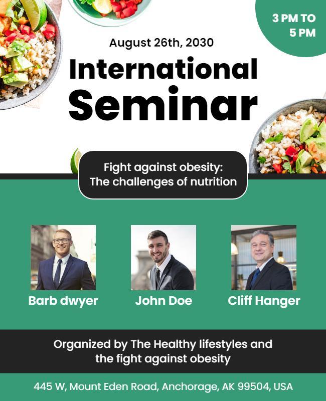 Nutrition and Obesity International Seminar Flyer Template