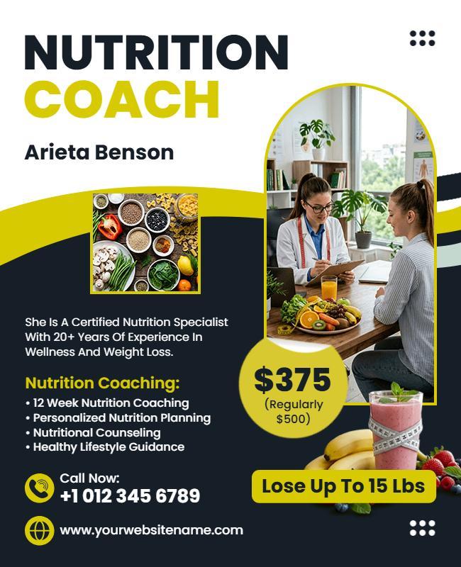 Nutrition Coach Consultation Services Flyer Template