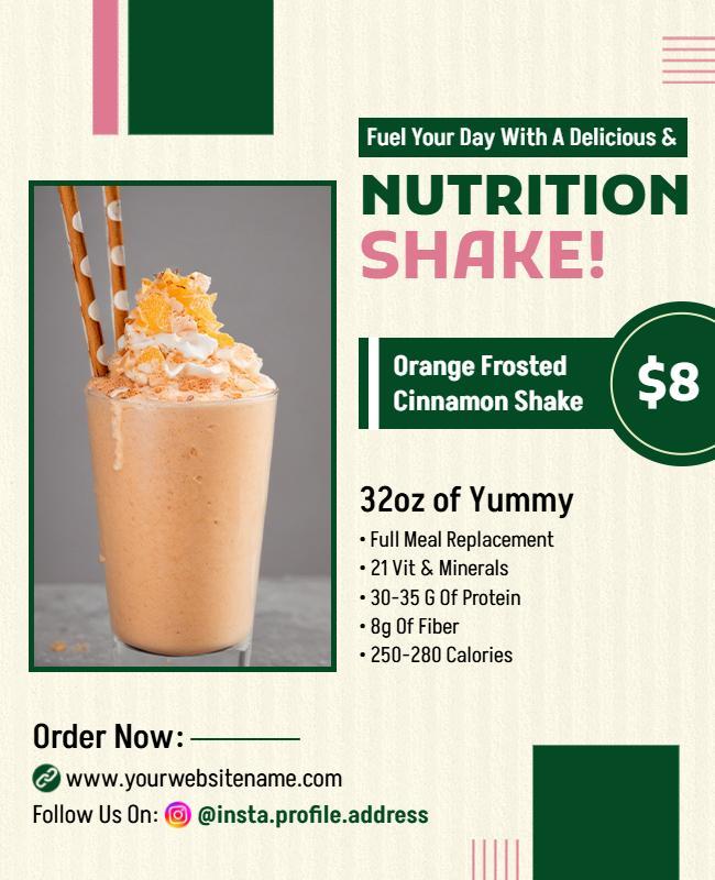 Nutrition Shake Advertisement Flyer Template