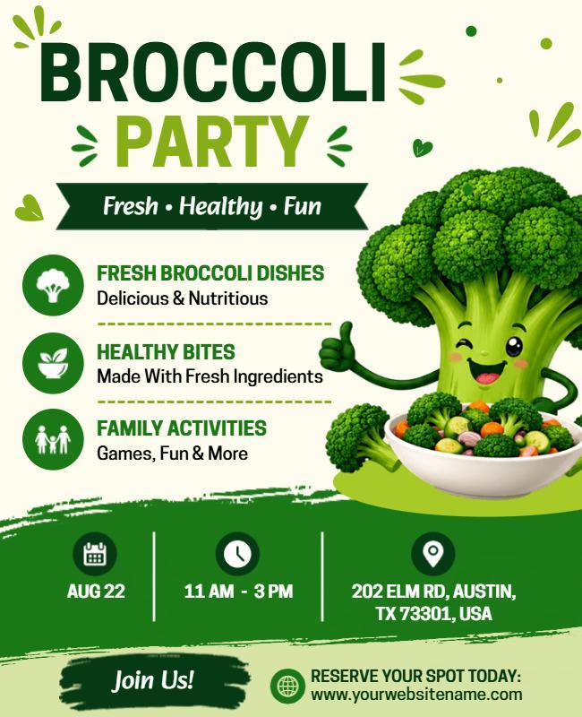 Nutritional Broccoli Party Event Flyer Template