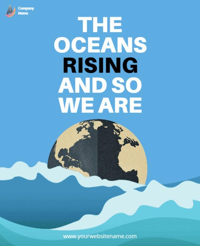 Ocean-Themed Environmental Awareness Campaign Poster Template
