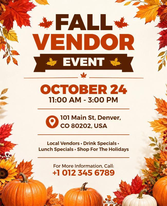 October Fall Vendor Event Promotion Flyer Template