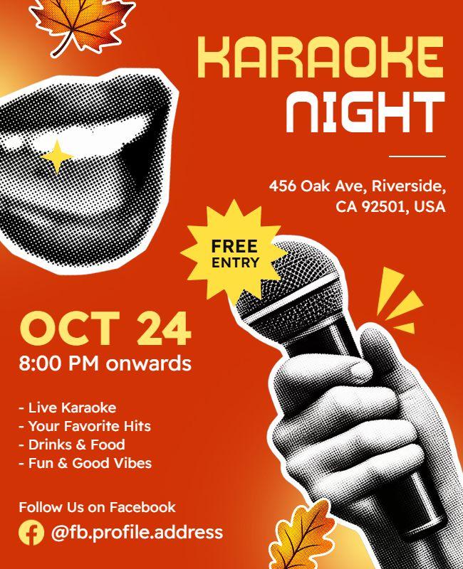 October Karaoke Night Event Flyer Template