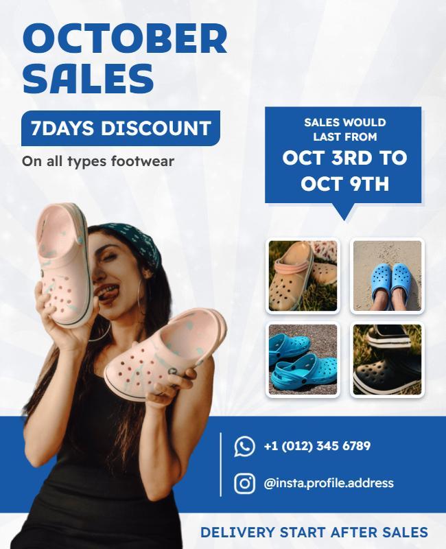 October Sales Footwear Discount Flyer Template