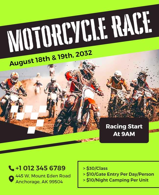 Off Road Motorcycle Racing Event Flyer Template