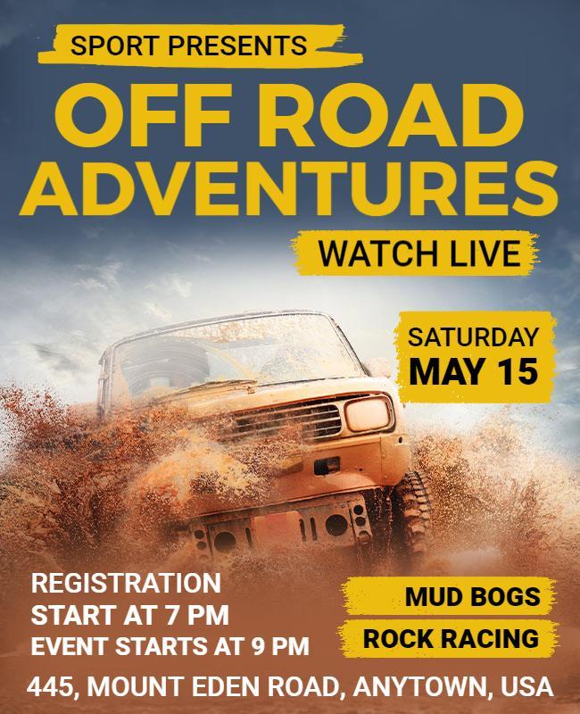 Off Road Racing Adventure Event Flyer Template