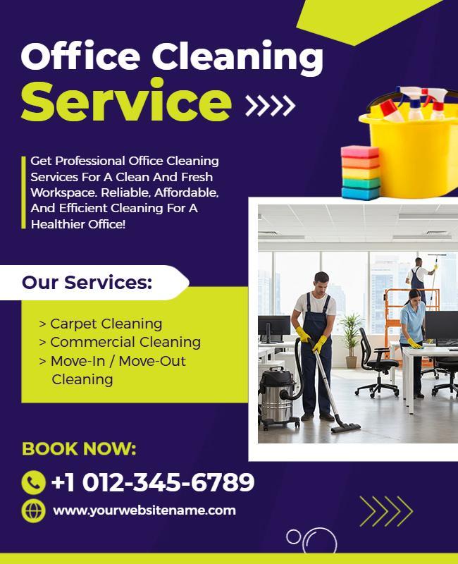 Office Cleaning Service Promotional Flyer Template