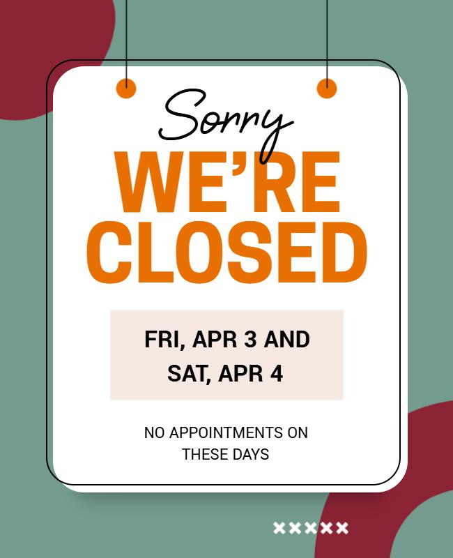 Office Closed Announcement Flyer Template