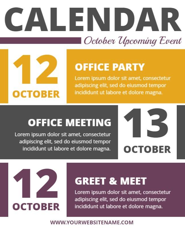 Office Event Calendar Flyer Template