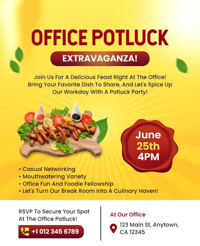 Office Potluck Extravaganza Event Flyer Template