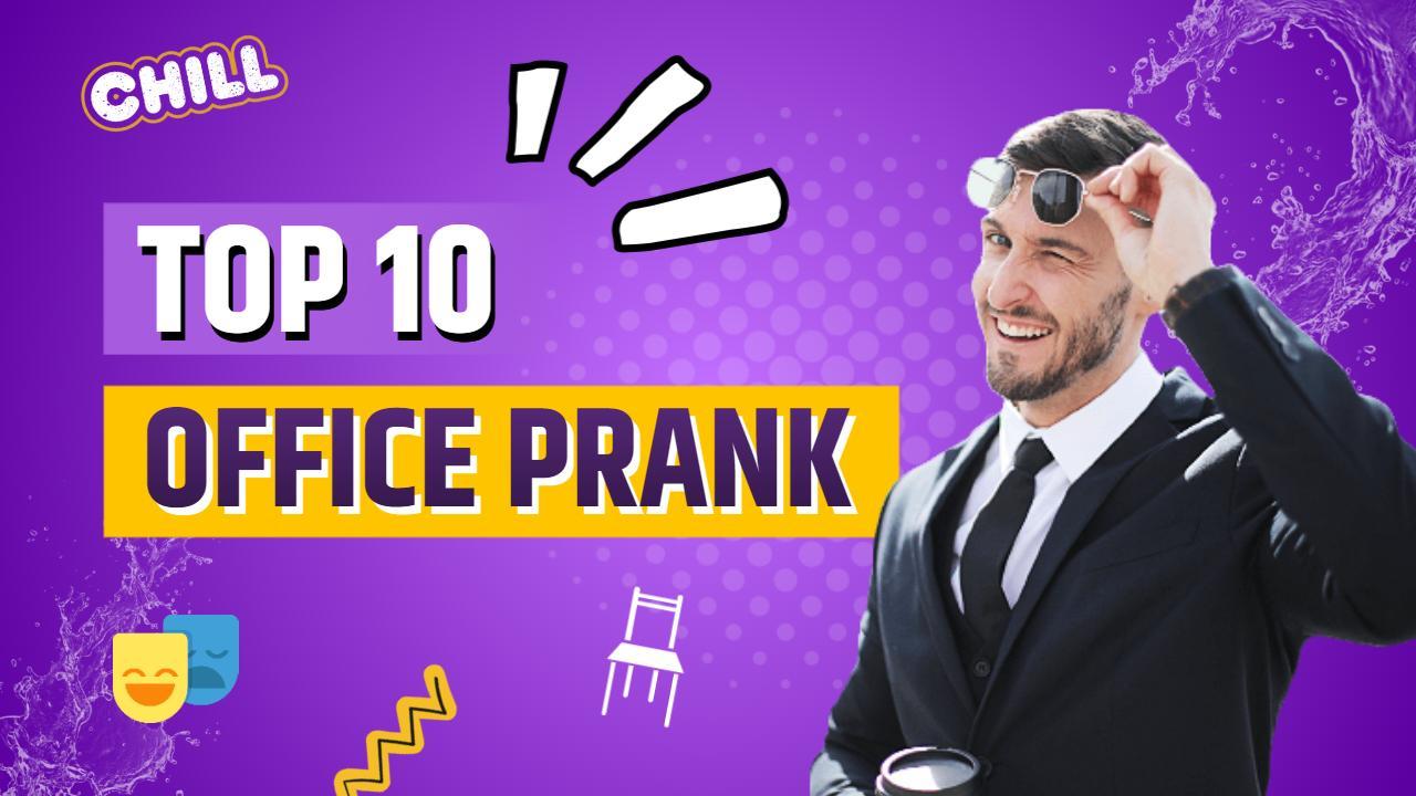 Office Prank Ideas Top 10 Funny YouTube Thumbnail Template