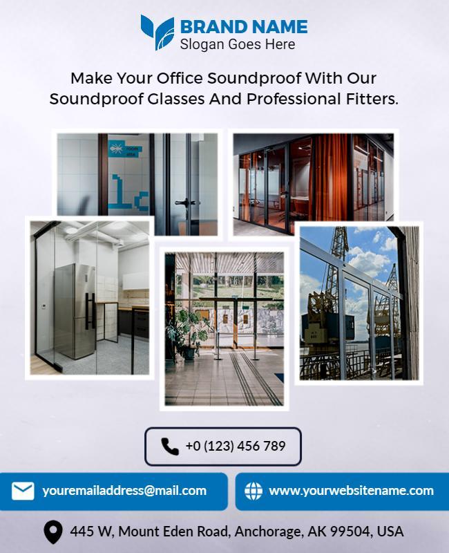 Office Soundproofing Solutions Promotional Flyer Template