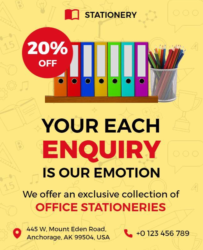 Office Stationery Discount Promotion Flyer Template