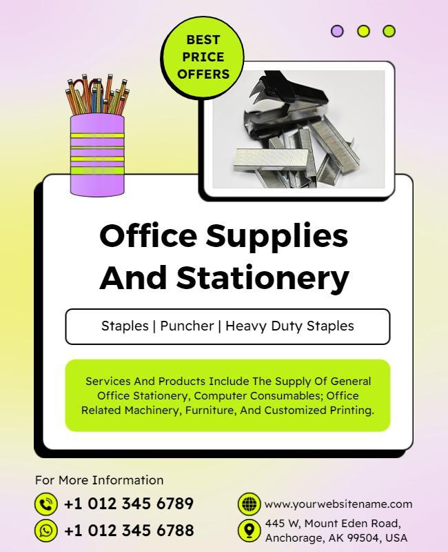 Office Supplies Promotional Offer Flyer Template