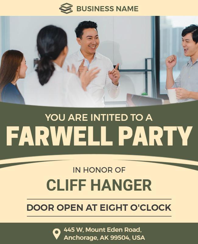 Office Team Farewell Celebration Flyer Template