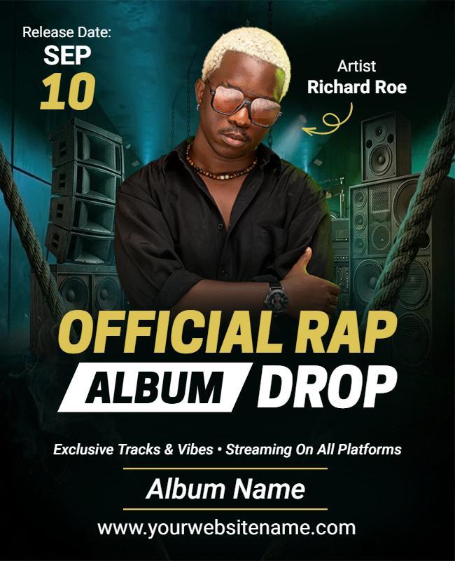 Official Rap Album Release Promotional Flyer Template