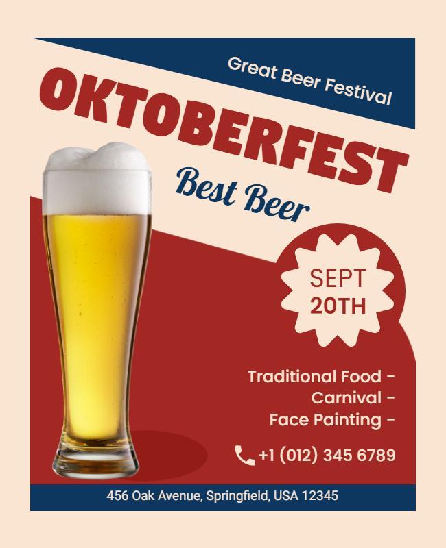 Festive Beer Themed Oktoberfest Celebration Flyer Template