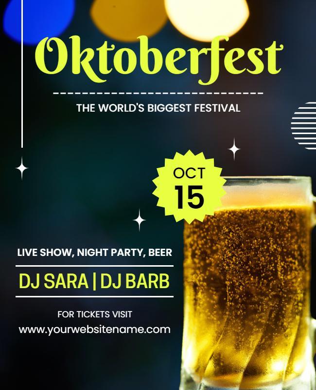 Oktoberfest Beer Night Party Flyer Template